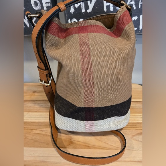 Burberry Canvas Mega Check Mini Ashby Hobo Crossbody - Picture 6 of 15